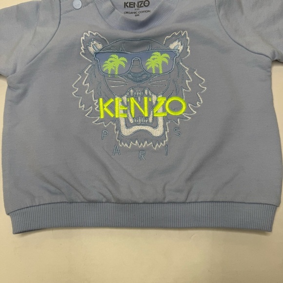 NWT KENZO Kids Baby Tiger Logo Embroidered Sweatshirt Blue Size 6M - Picture 8 of 16
